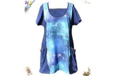 Hiccups Mama Tunic in Ocean Nebula